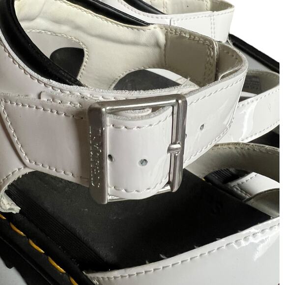 Dr.‎ Martens Blaire Platform Sandals White Patent Leather Women's 10 EU 42 Shoes - Picture 6 of 16